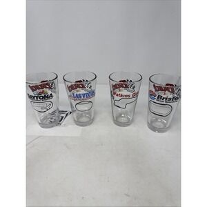 Nascar Budweiser Racing Pint Glass Set of 4 Different Motor Speedways